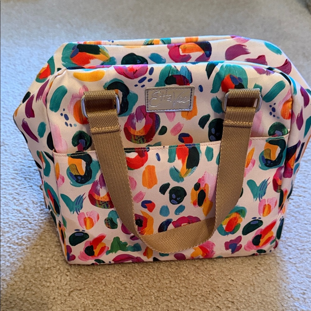Colorful Baby Bag with Tan Straps